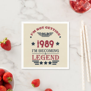 Serviette En Papier Soirée personnalisée vintage de 35 ans