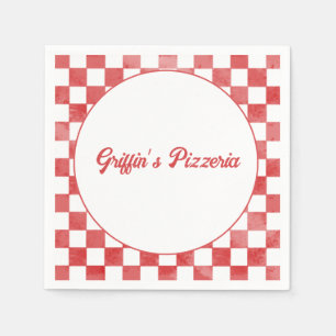 Serviette En Papier Soirée Pizza Pizzeria Rétro Anniversaire Italien