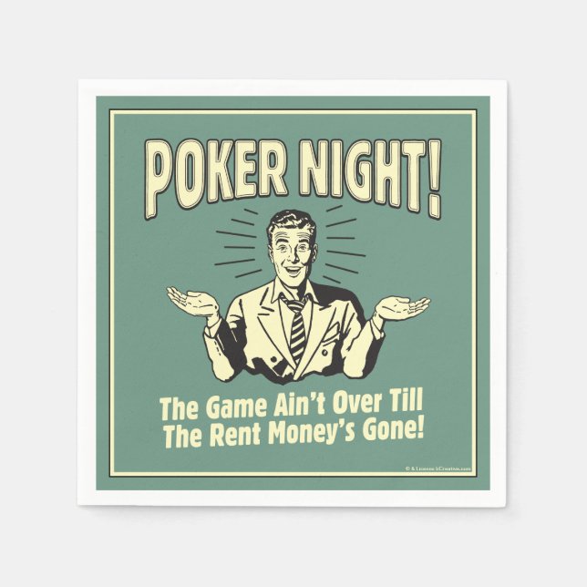 Serviette En Papier Soirée Poker ! Le jeu n'est pas fini (Devant)