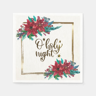 Serviette En Papier Soirée Sainte, Noël Carol Red Poinsettia