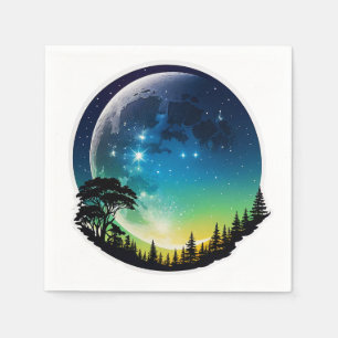 Serviette En Papier Soirée Silhouette Moon