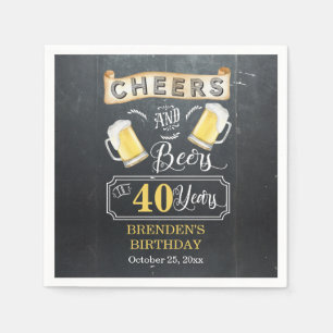 Serviette En Papier Soirées et bières à 40 ans fête d'anniversaire