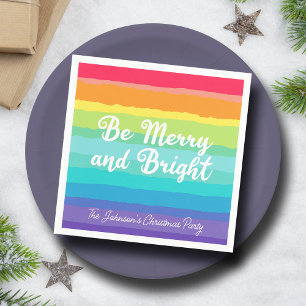 Serviette En Papier Sois Joyeux et lumineux Rainbow Custom Christmas P