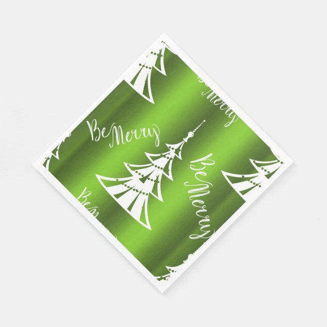 Serviette En Papier Sois Joyeux Noël Vert (Coin)