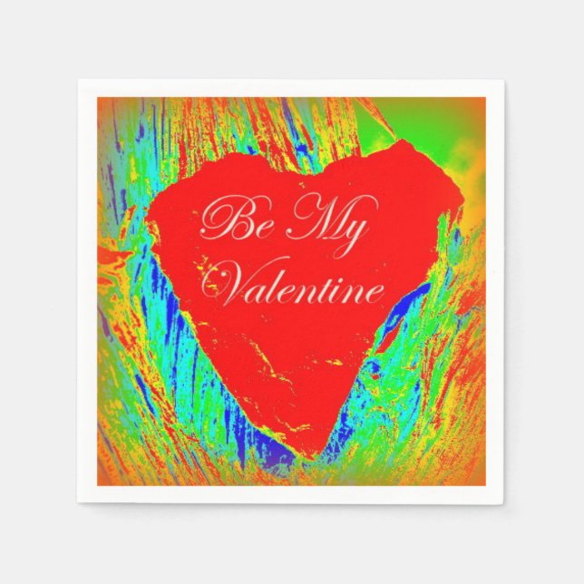 Serviette En Papier Sois mes serviettes de table pour la Saint-Valenti (Devant)