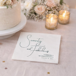 Serviette En Papier Soixante-dix ans et Fabuleux Nom Date Fête d'anniv