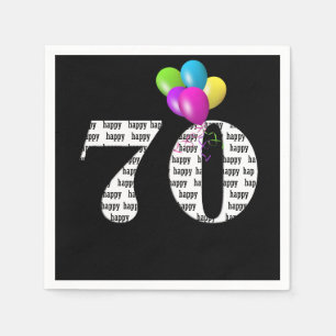 Serviette En Papier soixante-dixième ballons de fête d'anniversaire