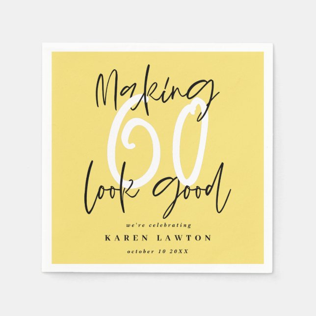 Serviette En Papier Soixante-soixante-dix ont l'air belle fête d'anniv (Devant)