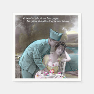 Serviette En Papier Soldat et amoureux