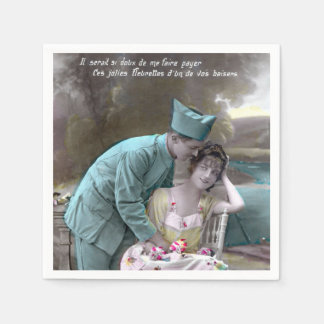 Serviette En Papier Soldat et amoureux