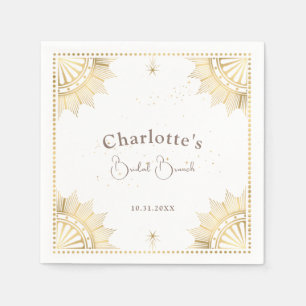 Serviette En Papier Soleil céleste et Lune nuptiale Brunch Douche