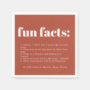 Serviette En Papier Soleil de Terracotta Mariage Fun Facts Napkins
