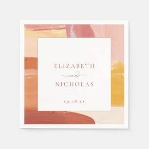 Serviette En Papier Soleil de Terracotta Serviettes Mariage Monogram