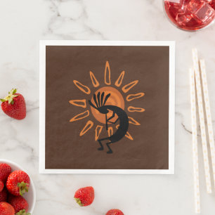 Serviette En Papier Soleil désert de Kokopelli Sud-Ouest