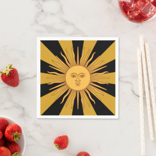 Serviette En Papier Soleil d'or d'Argentine, Sol de Mayo
