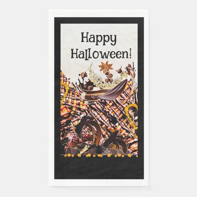 SERVIETTE EN PAPIER SOLEIL ! ENSOLEILLEMENT! HEUREUX HALLOWEEN ! :) (Devant)