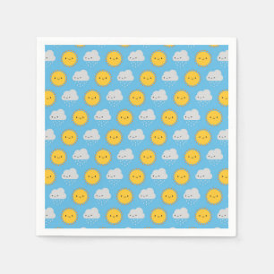 Serviette En Papier Soleil et pluie Kawaii