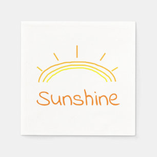 Serviette En Papier Soleil jaune et orange