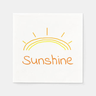 Serviette En Papier Soleil jaune et orange