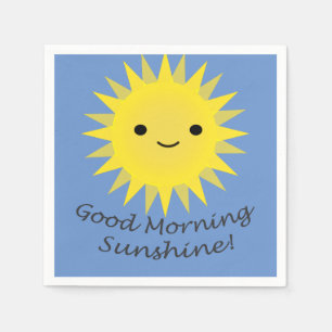 Serviette En Papier Soleil Kawaii mignon Sun bonjour