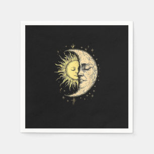 Serviette En Papier Soleil Mystique Boho Et Lune Esthétique Vintage