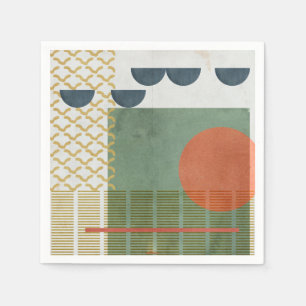 Serviette En Papier Soleil Rouge III