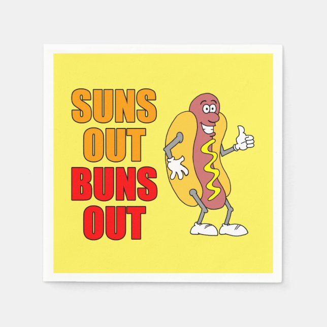 Serviette En Papier Soleil Sortie Buns Funny Hot Dog (Devant)