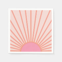 Soleil Sunrise rose Abstrait Retro Sunshine
