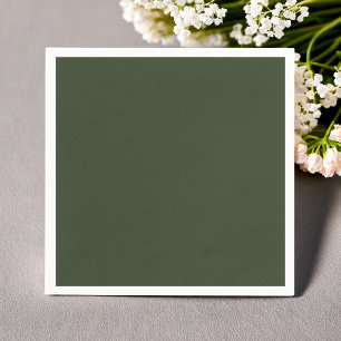 Serviette En Papier Solide Dusty Vert foncé Élégant Minimaliste