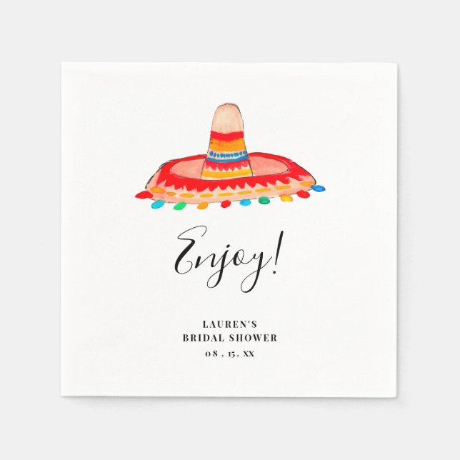 Serviette En Papier Sombrero, Fiesta de Mariage, Réception de Mariage  (Devant)