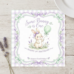 Serviette En Papier Some Bunny a 1 an Serviettes de Anniversaire Vert