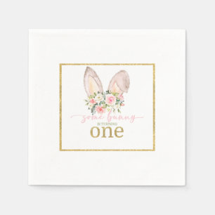 Serviette En Papier Some Bunny a un an (Oreilles de lapin)