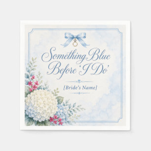 Serviette En Papier Something Blue Baby Shower Bleu Hydrangea