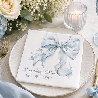 Serviette En Papier Something Blue Before I Do Bow Coquette