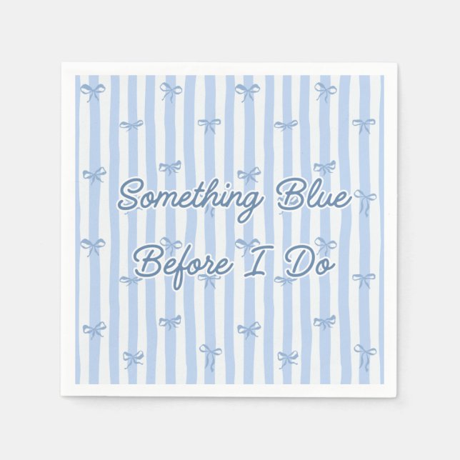 Serviette En Papier "Something Blue Before I Do" Nœud Bleu (Devant)