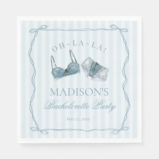 Serviette En Papier Something Blue Lingerie Shower Bachelorette Party (Devant)