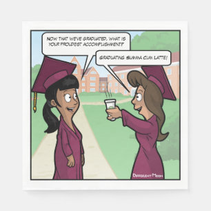 Serviette En Papier Somma Cum Latte Punny Graduation Party Napkins