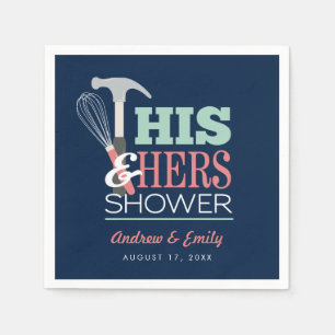 Serviette En Papier Son & Hers Hammer Whisk Handicap Couple Douche