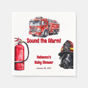 Serviette En Papier Sonnez le Baby shower d'alarme Red Fire Truck Boy
