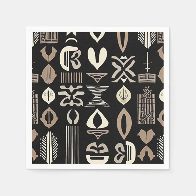 Serviette En Papier Sophistiqué Boudcloth Africain Caraïbes (Devant)
