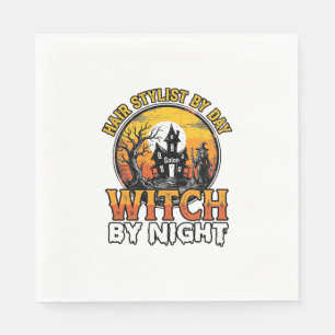 Serviette En Papier Sorcière Coiffeuse De Nuit Vintage Halloween Desi