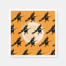 Serviette En Papier Sorcière d'anniversaire d'Halloween pour enfants
