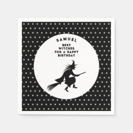 Serviette En Papier Sorcière d'anniversaire d'Halloween pour enfants