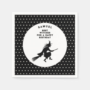 Serviette En Papier Sorcière d'anniversaire d'Halloween pour enfants