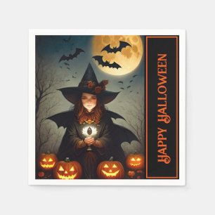 Serviette En Papier Sorcière Pleine lune