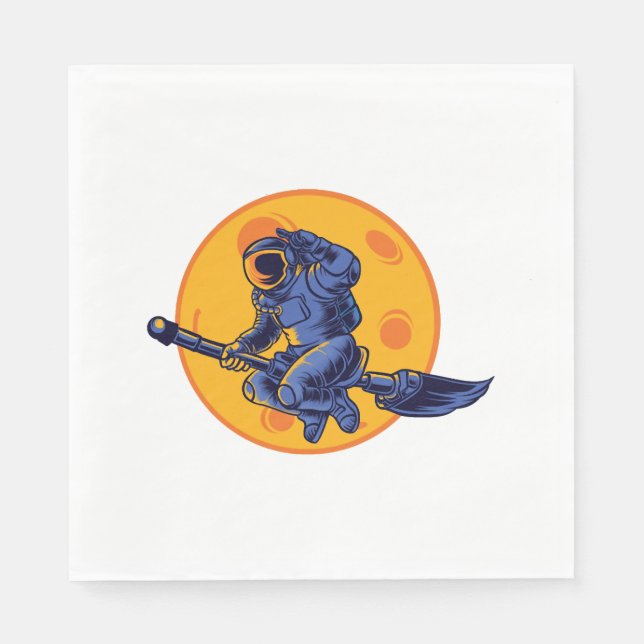 Serviette En Papier Sorcière spatiale (Devant)