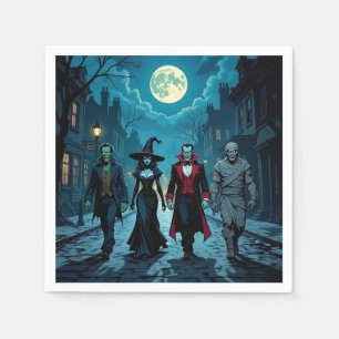 Serviette En Papier Sorcière, Vampire, Dracula et la fête d'Halloween 