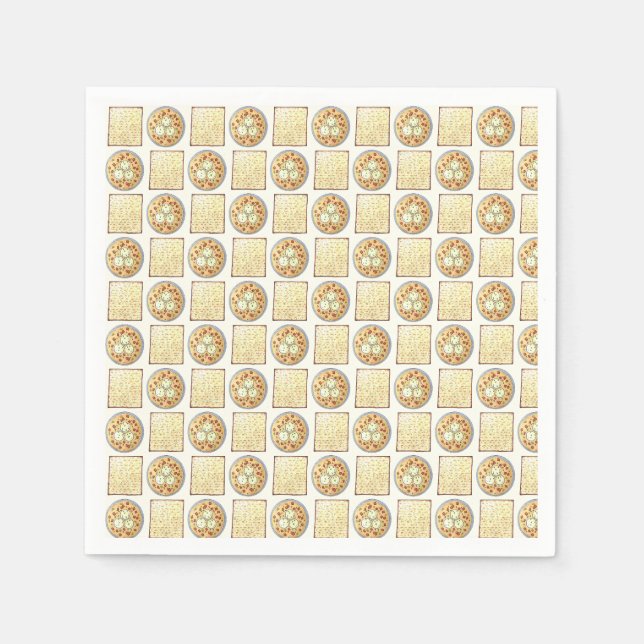Serviette En Papier Soupe Matzo Ball Matzah Flatpain Cuisine Pâque (Devant)