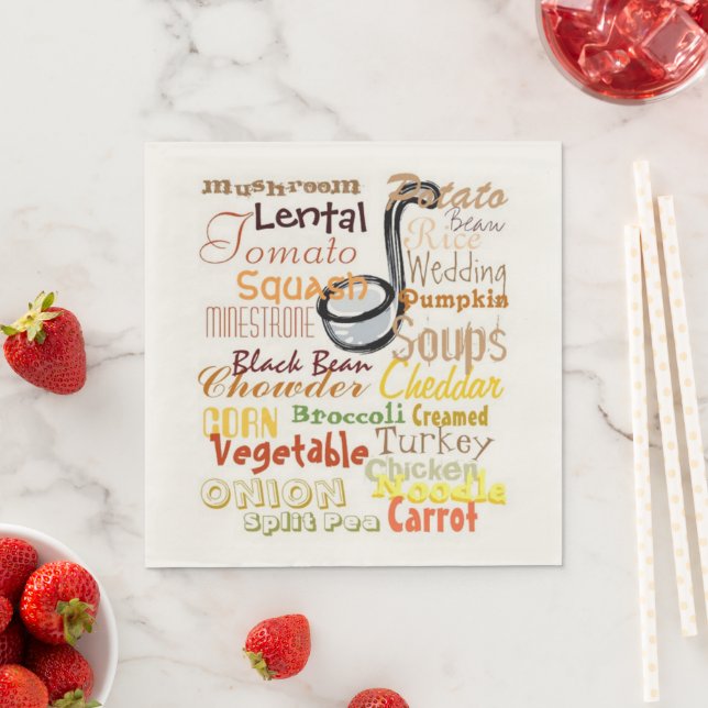 Serviette En Papier Soupes Soupe Alimentation Graphique Art (En situation)