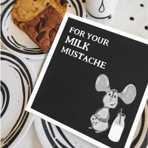 Serviette En Papier Sourire de souris à la première moustache de lait
